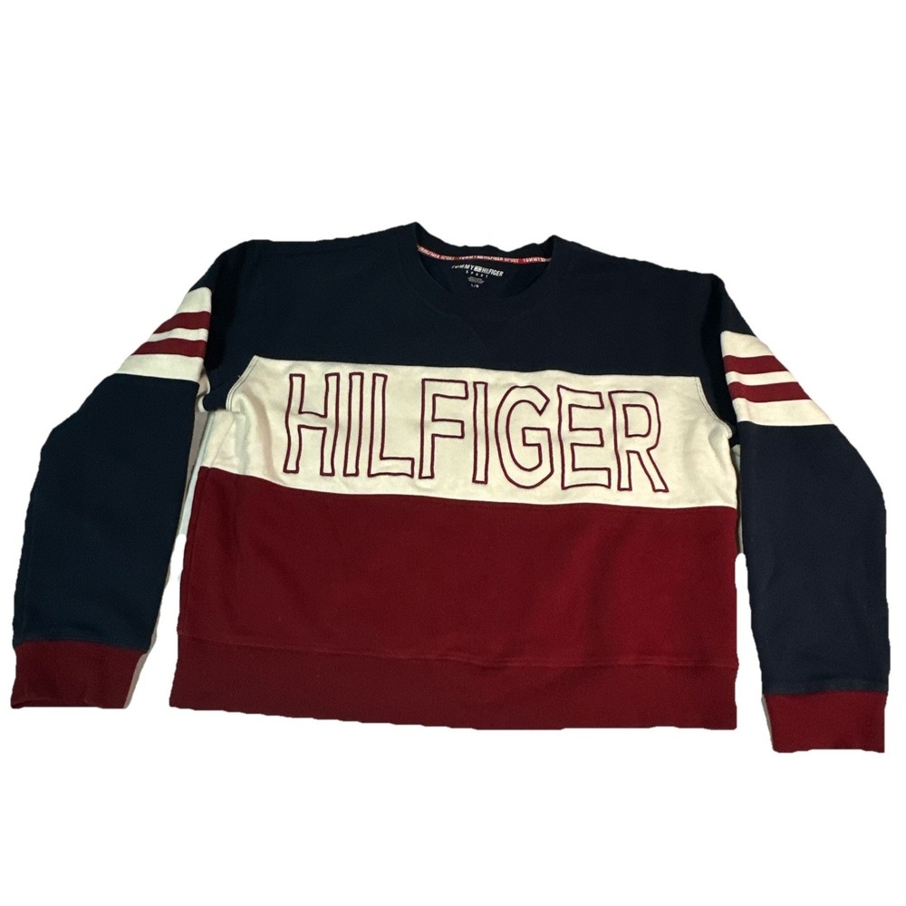 Tommy Hilfiger Color Block Sweatshirt Pullover Women's Large